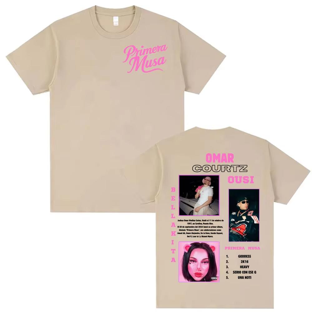 Omar Courtz Primera Musa Album Tour Printed T-shirts Men Women Harajuku Hip Hop Gothic T Shirt High Quality Male Cotton T-shirts