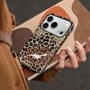 Europe and the United States hot-selling classic leopard print lip mobile phone case iPhone15 magnetic mobile phone case Apple 17 film case