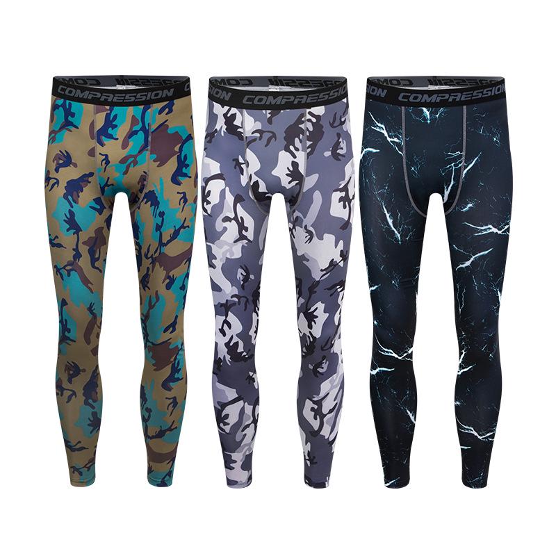 Men's Quick-Drying Camouflage Compression Tights for Running & Basketball