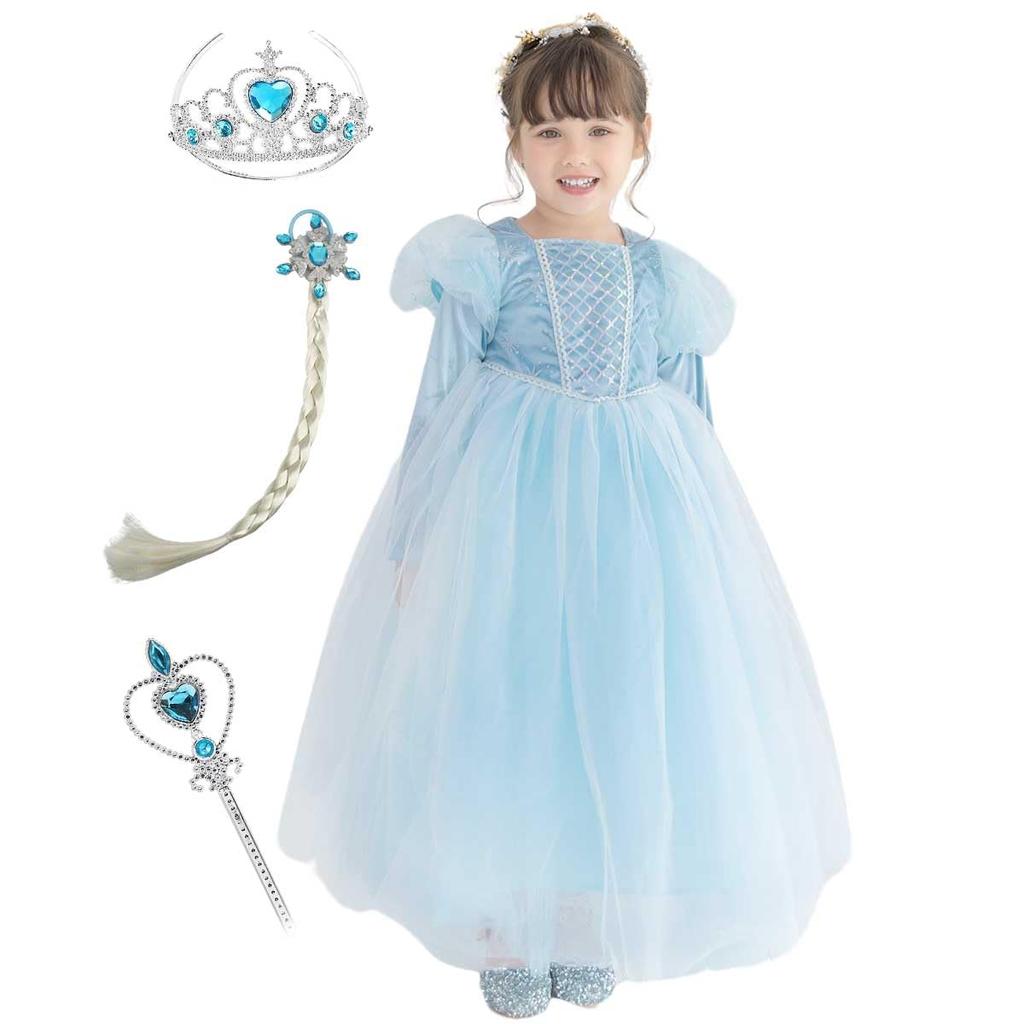 Princess Dress Snow Queen Costume Kids Halloween Costume Princess Costume Girls Christmas Birthday Children E0296 [monoii] Children's