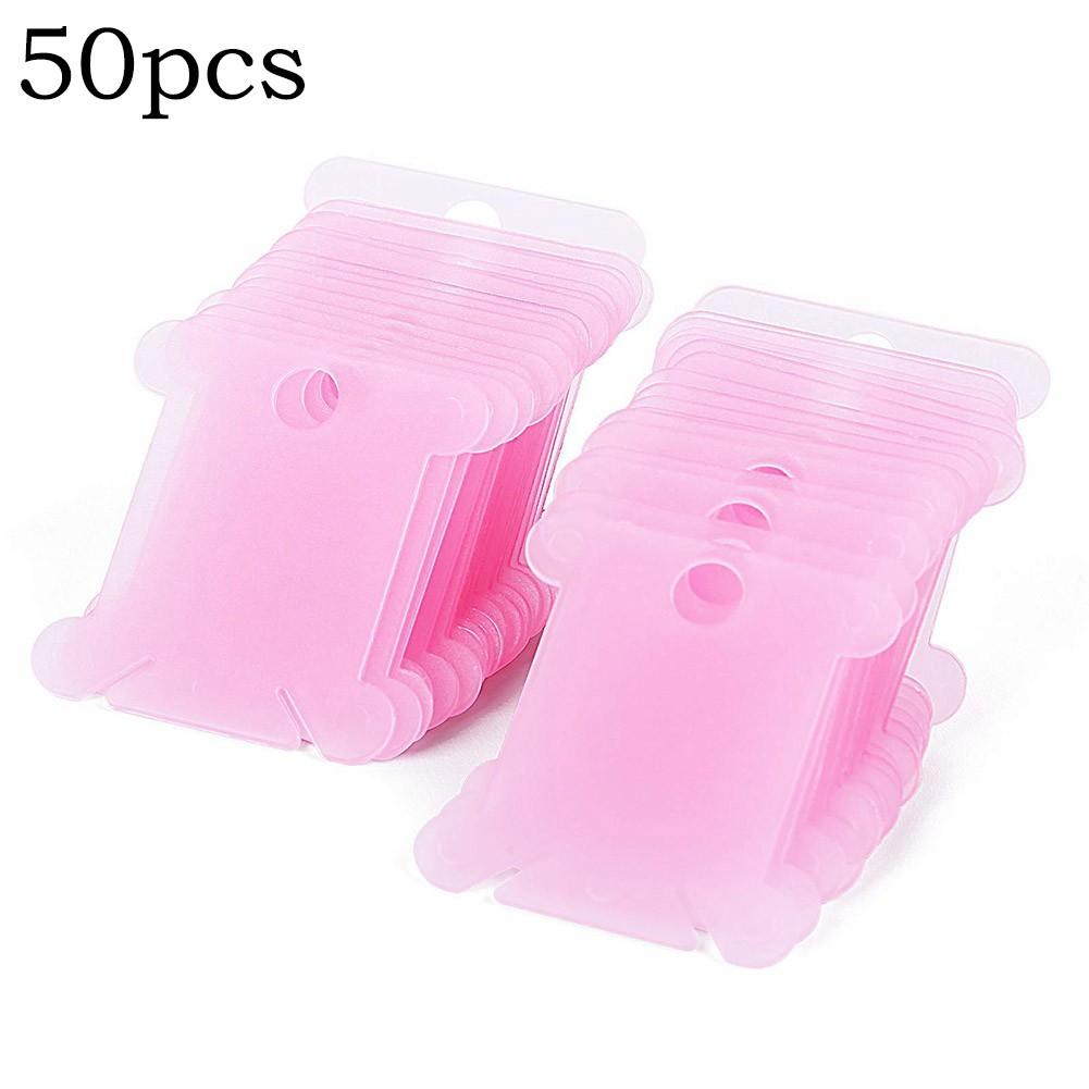 Шпульки Намотка Карты Вышивка Мулине Стежок Pink-50PCS