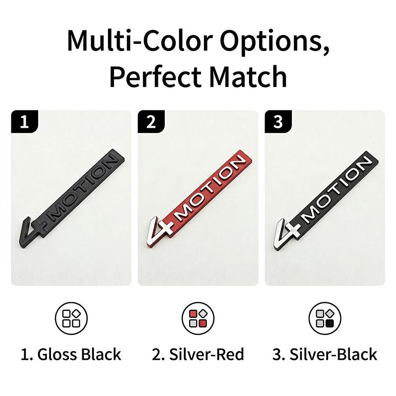 AABLB1 3D Metal 4MOTION Car Rear Trunk Emblem Badge Sticker For VW Volkswagen Golf Passat Tiguan Touareg Auto Styling Accessories