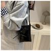 Women's Mini Faux Leather Phone Bag, Trendy Shiny Shoulder Crossbody Purse, Small Handheld Handbag for Daily Outings