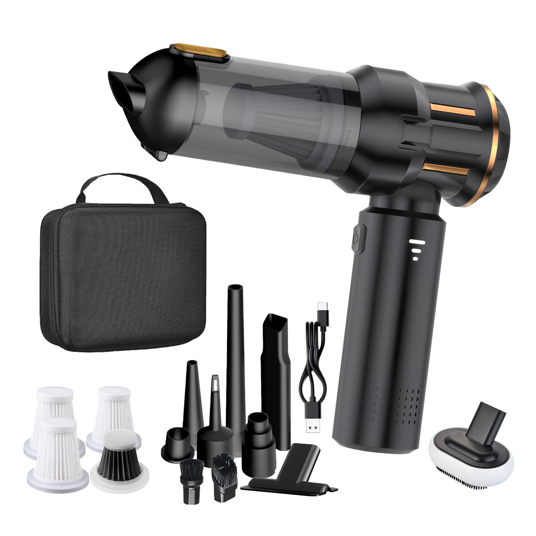 Portable 3-in-1 mini wireless handheld car vacuum cleaner car cordless vacuum cleaner for car cleaning, with hard box чёрный