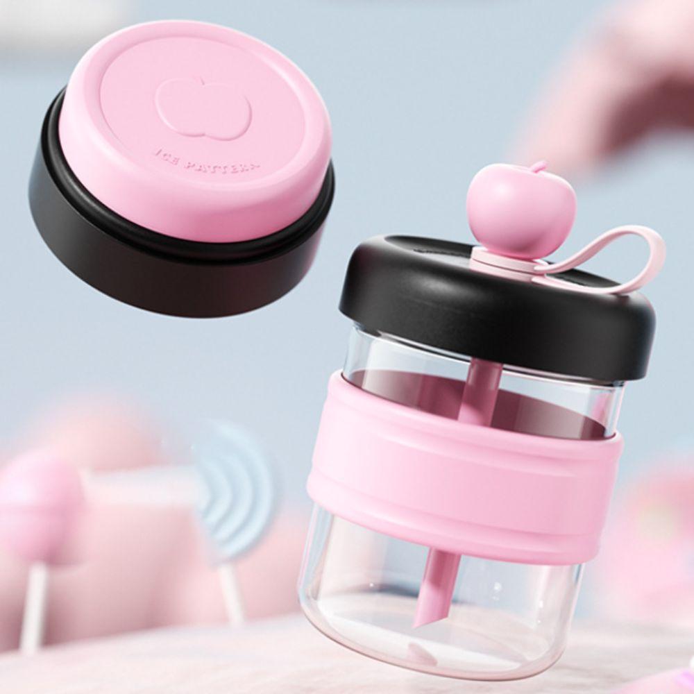 Leak-Proof Ice Coffee Cup Non-slip Cup Sleeve Straw Cup Portable Glass Water Bottle  Office