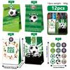 European World Cup Football Gift Packaging Bag with Green Field Kraft Paper and Club Sticker