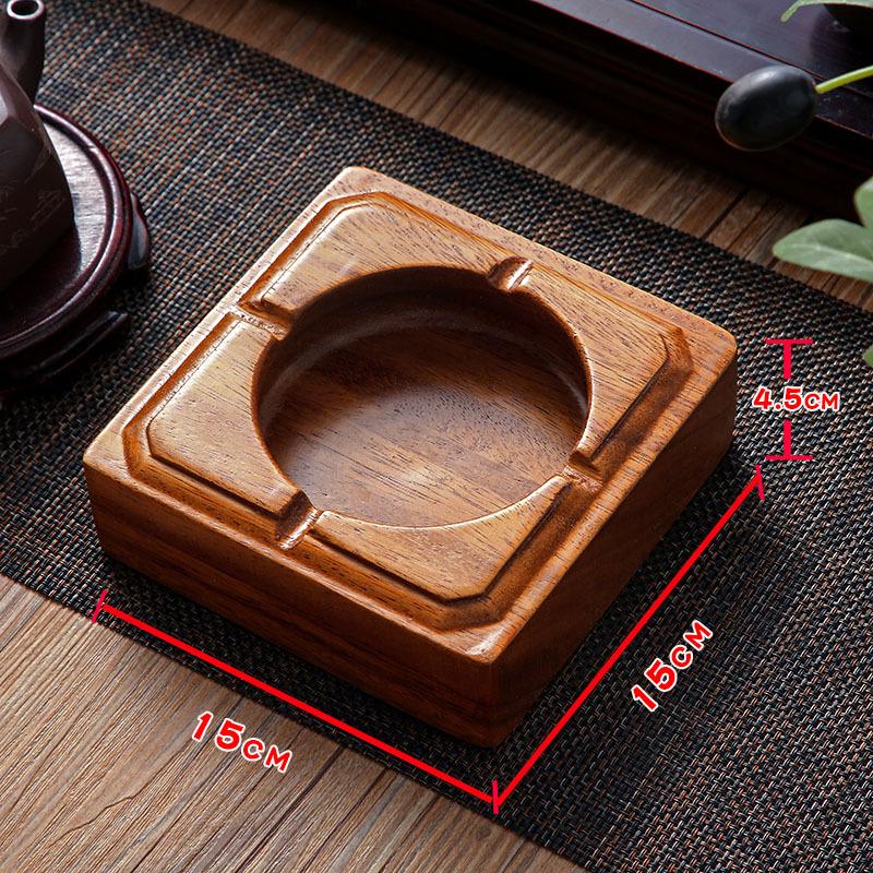 Luxury Wooden Walnut Ashtray with Storage - Ideal for Living Room & Hotel