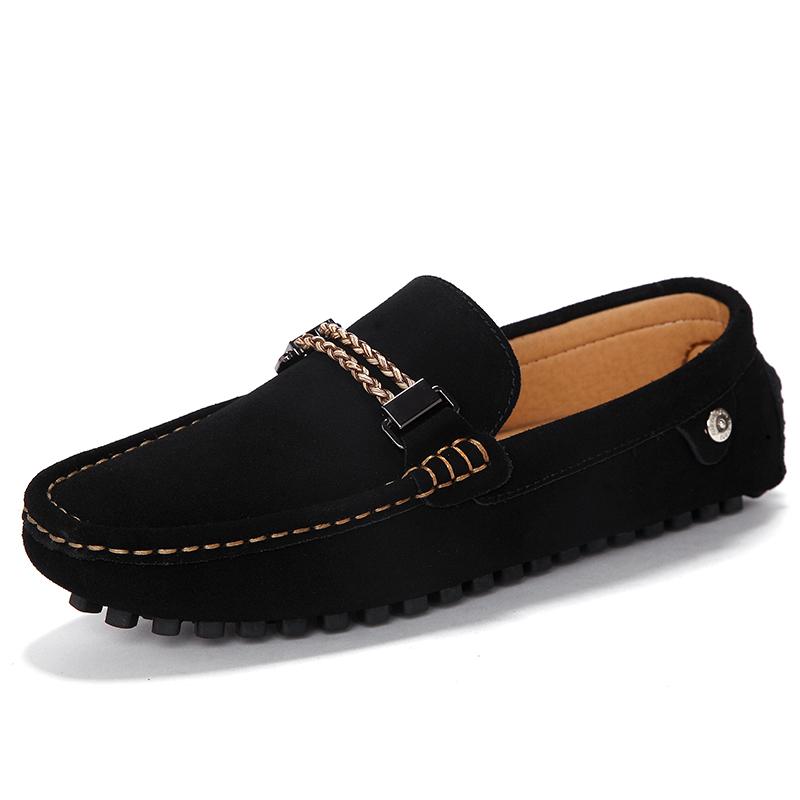 Men Loafers Moccasins Fashion Casual Suede Leather Shoes Men'S Blue Slip On Shoes Moccasins For Man Flats Leisure Summer Shoes