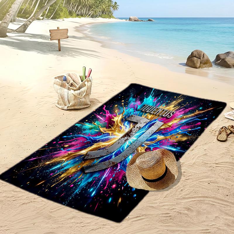 Juventus FC Printed Beach Towel Quick Dry Soft TowelPortable Large Rectangular Beach Blanket for Travel Swimming Pool