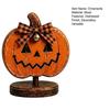 Autumn Atmosphere Interior Accents Halloween Wooden Tabletop Decor, Vintage Pumpkin Ghost Bat Figurines, Rustic Farmhouse Fall Party Indoor