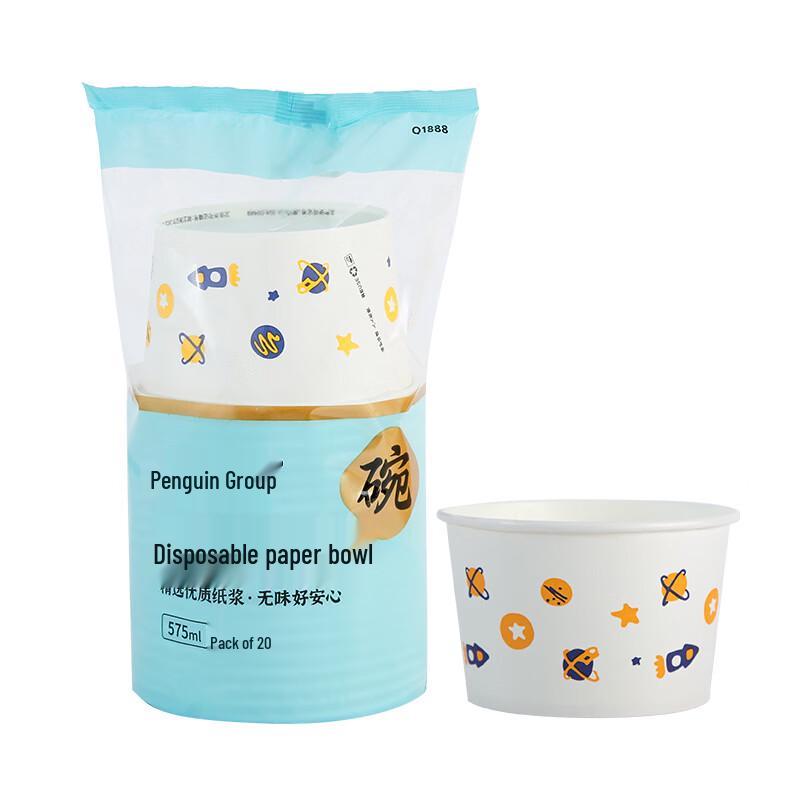 Penguin Tuan Tuan Disposable Plastic Bowls, 40 Count
