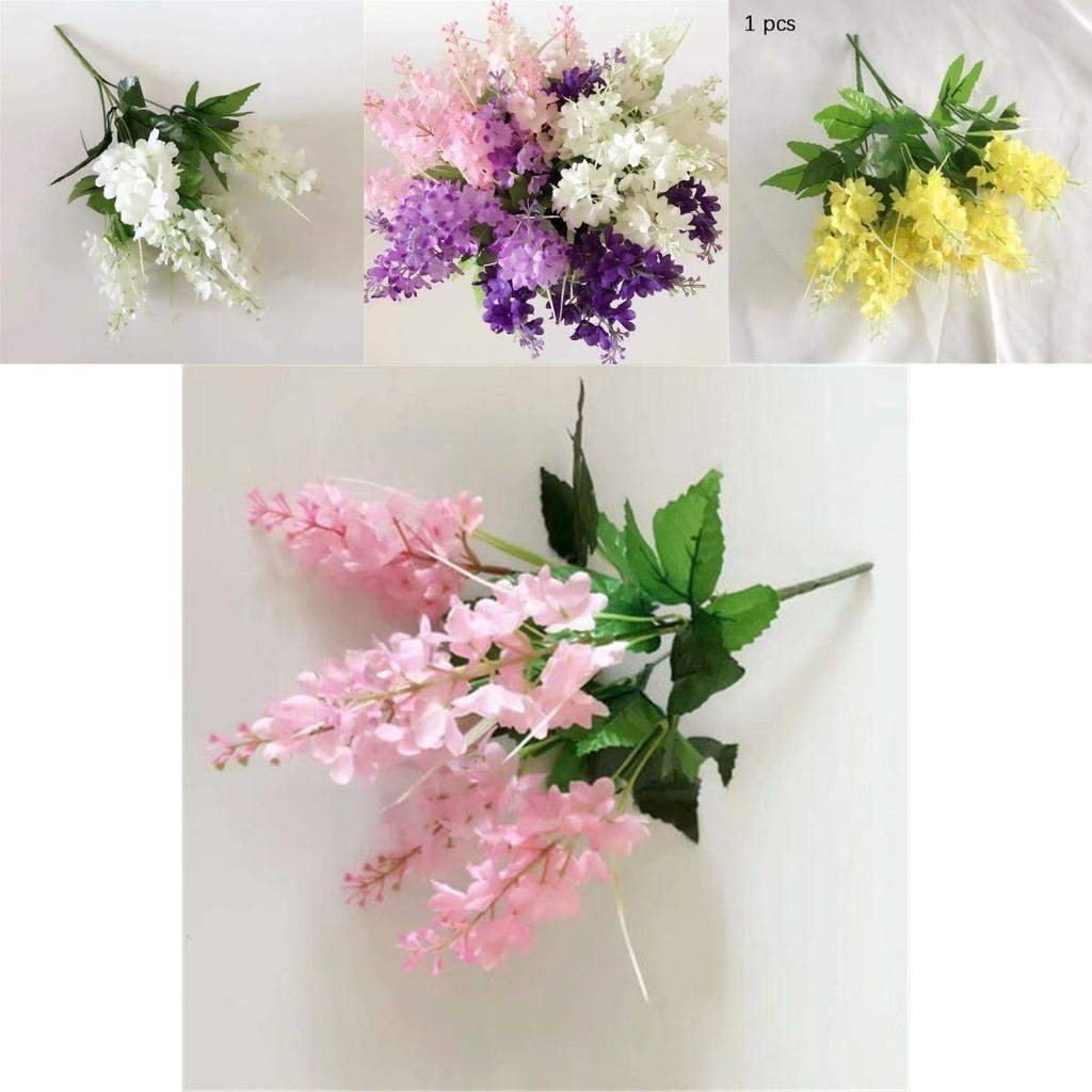 Beautiful 5 Heads Artificial Hyacinth Fake Silk Flowers Bouquet For Wedding And Home Decor