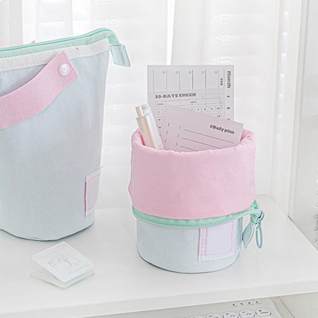 Vikbart Stående Pennfodral Underbart Högkapacitets Dragkedjeförsett Skolmaterialfodral för Kontor Skola Hemma Fig