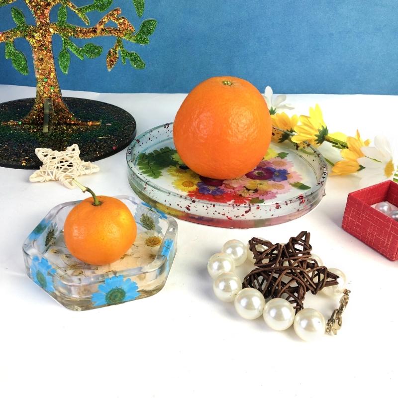 Lagerung Tablett Silikon Form DIY Runde Tablett Form Kristall Epoxidharz Formen Gips Beton Zement Handwerk Gussform