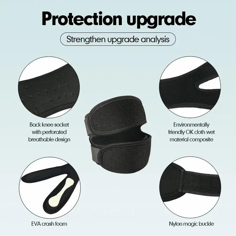 1Pc Pressurized Knee Wrap Sleeve Support Bandage Pad Elastic Braces Knee Hole Kneepad Safety Basketball Tennis Cycling