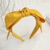 PROLY Novo Acessório de Cabelo Feminino da Moda Faixa Larga com Laço Grande Cor Sólida Faixa de Cabelo Aro de Cabelo Adulto Verão