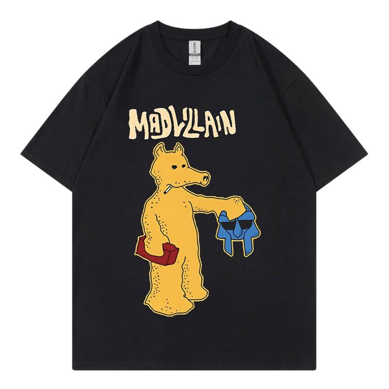 Funny Cartoon Rap Quasimoto T-shirts Rapper Mf Doom Mad Villian Graphic T Shirts Men Women Hip Hop Fashion Short Sleeve T-shirt