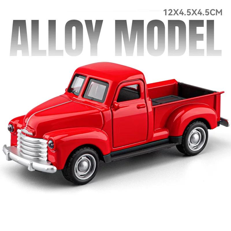 1:36 Scale Old Style Pickup Truck Model Toy Car Realistic Static Design Cross-Country Vehicle Models Toys Great Collectible