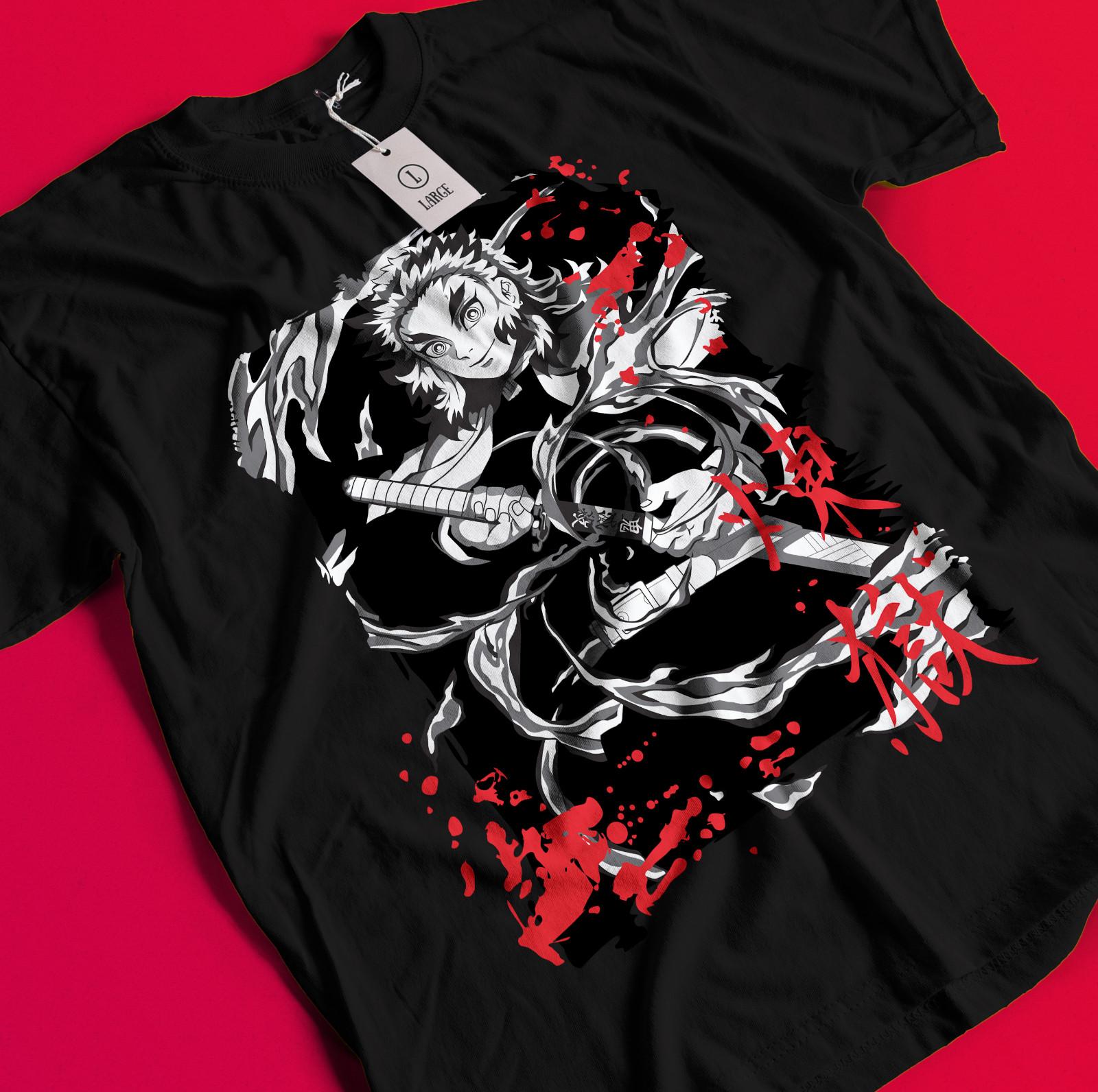 Рубашка Истребитель демонов Ренгоку Кёдзюро Футболка Тандзиро Футболка Мудзан Дома Аказа Футболка BB069 3XL