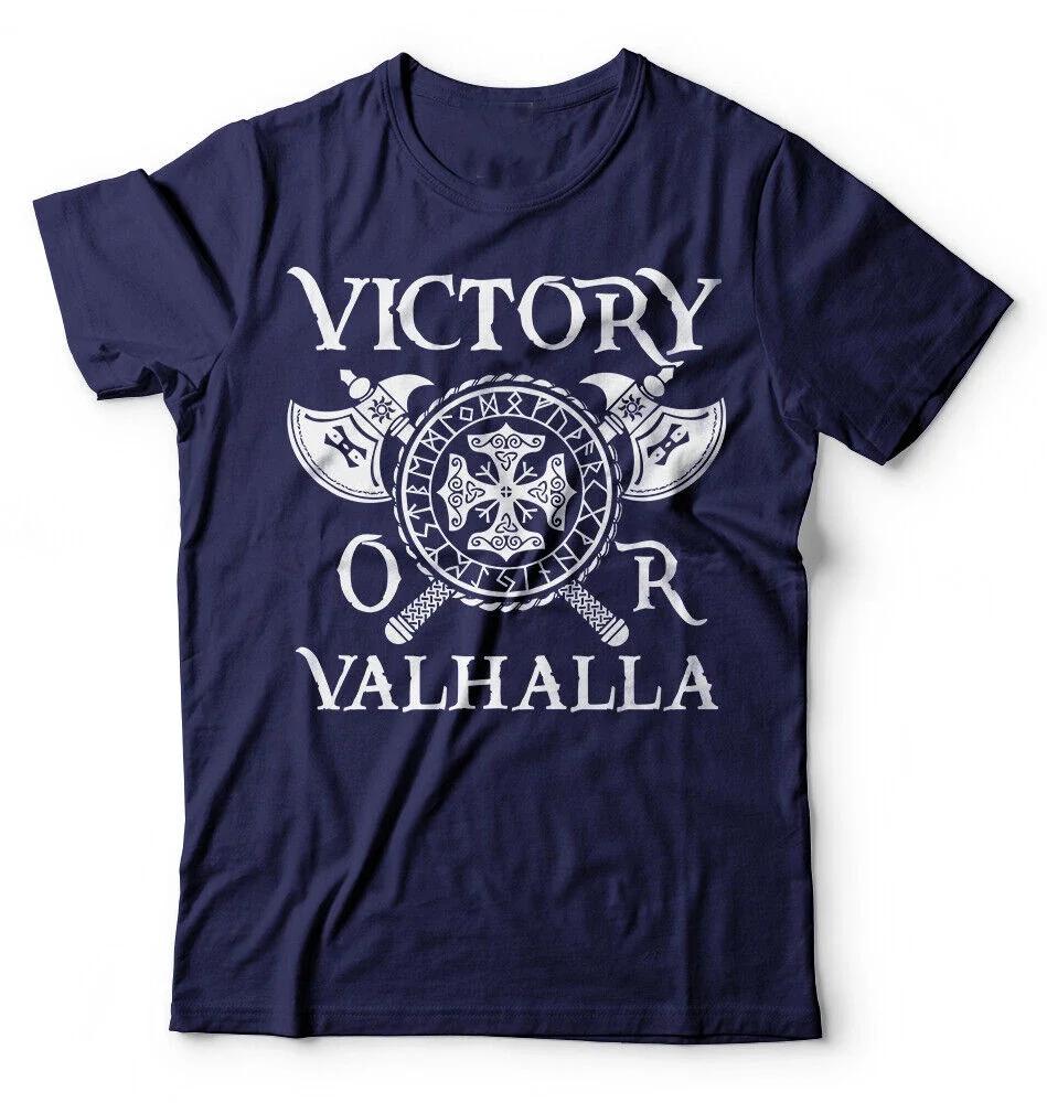 Victory or Valhalla Nodic Warrior TShirt 100 Cotton ONeck Summer Short Sleeve Casual Mens Tshirt Size S3XL