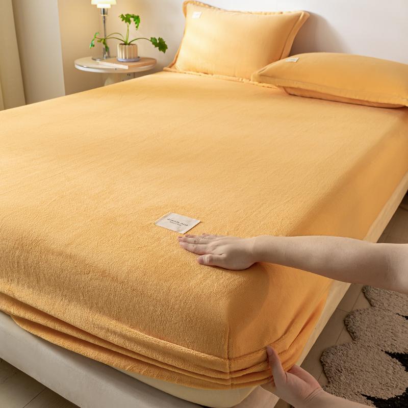 Truly Velvet Fitted Sheet Queen Luxury Super Soft Cozy Comfy Fleece Bottom with 12" Deep Pocket,Suitable for Fall Winter and Spring, No Pillowcases