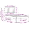 Bed Frame with Padded Headboard Light Grey 100 x 200 cm