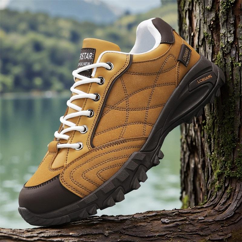 Men Casual Sneakers Shoes Anti-slip Low-top Outdoor Sports Shoes Men Lace-up Flat Comfortable Soft Breathable Hiking Shoes men