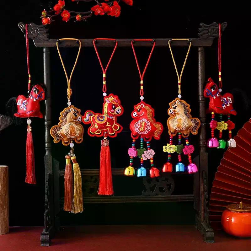 2026 New Year Of The Horse Chinese Style Incense Packet Bell Pendant Chinese Red Chinese Zodiac Incense Packet Tassel Pendant