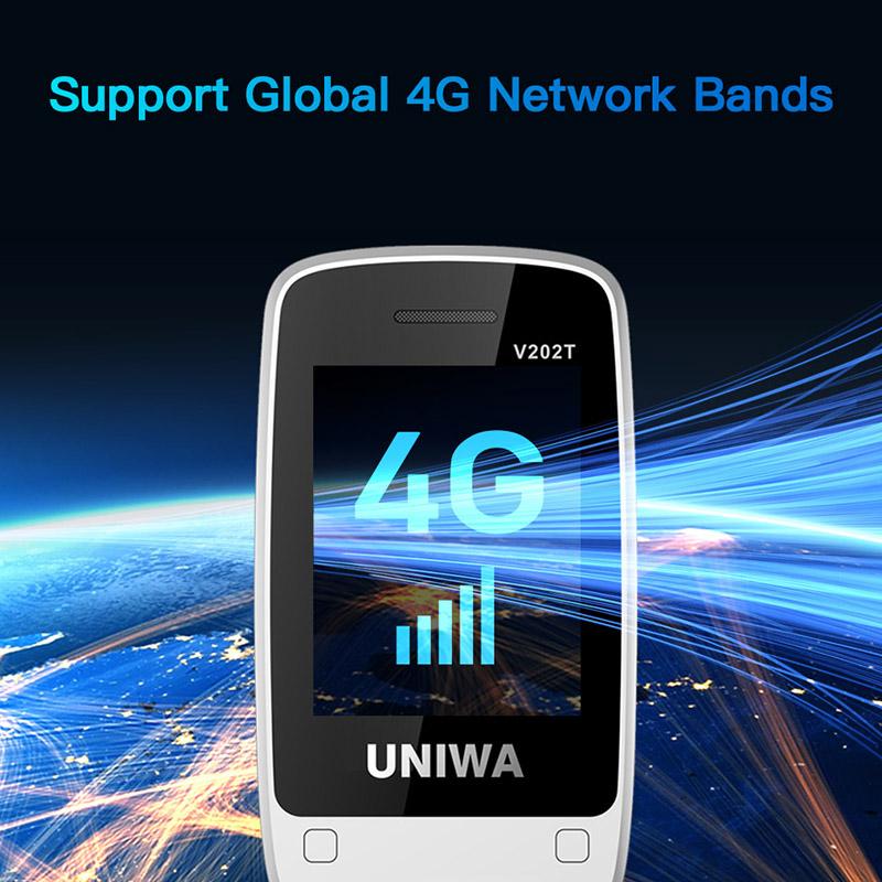 UNIWA V202T 4G Klapp-Seniorenhandy Doppelbildschirm SOS-Taste Tastatur Feature Phone