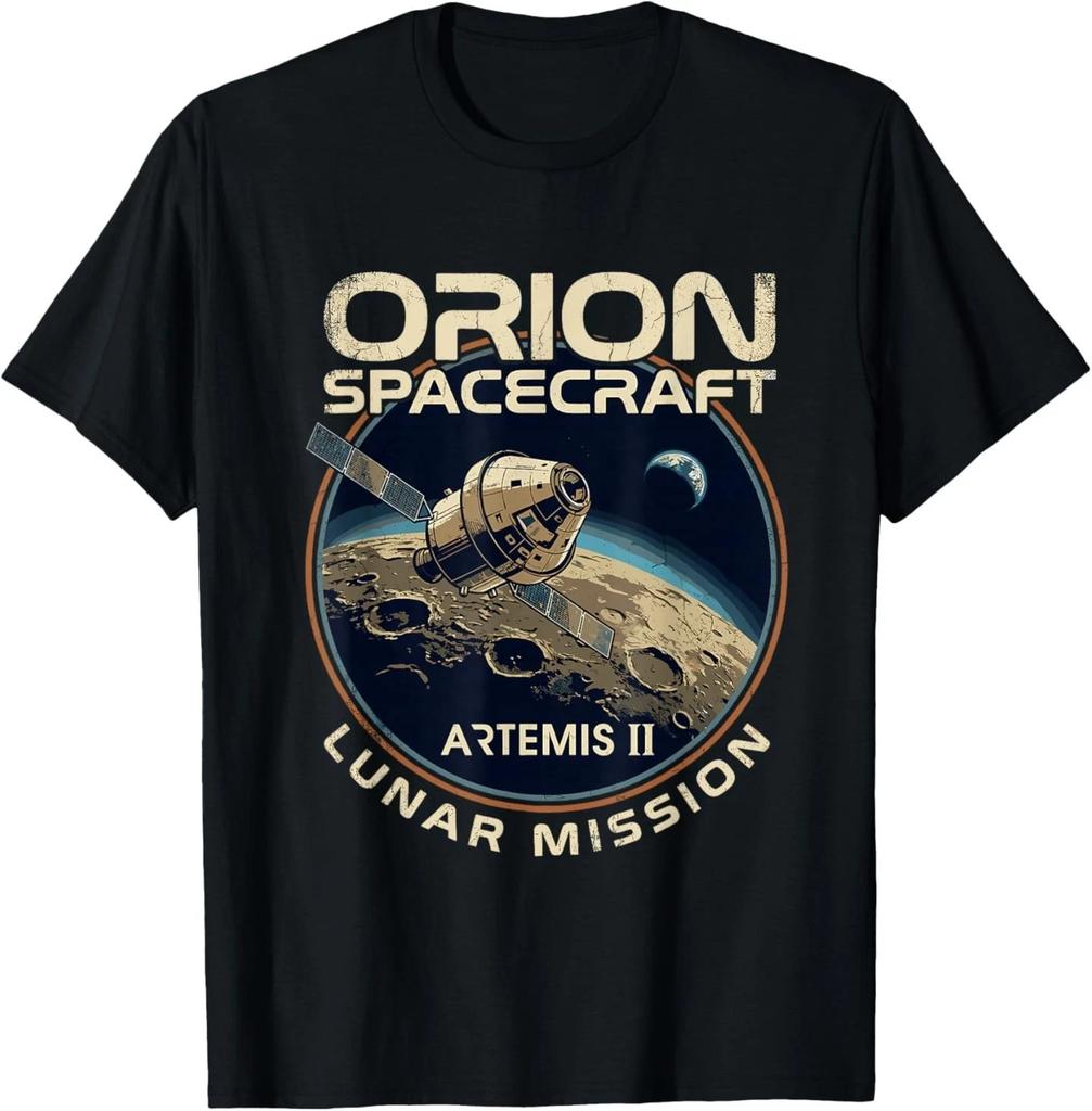 Artemis II Orion Raumschiff Mondmission Retro Weltraum Kunst T-Shirt