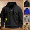 Höst Herr Hoodie Med Huva Dragsko Halv Dragkedja Fickor Elastiska Muddar Och Fåll Pullover Sport Fitness Resor Skola Topp