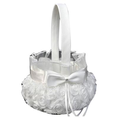 Hochzeitszeremonie Party Liebe Fall Satin Schleife Rosen Blumenmädchen Korb