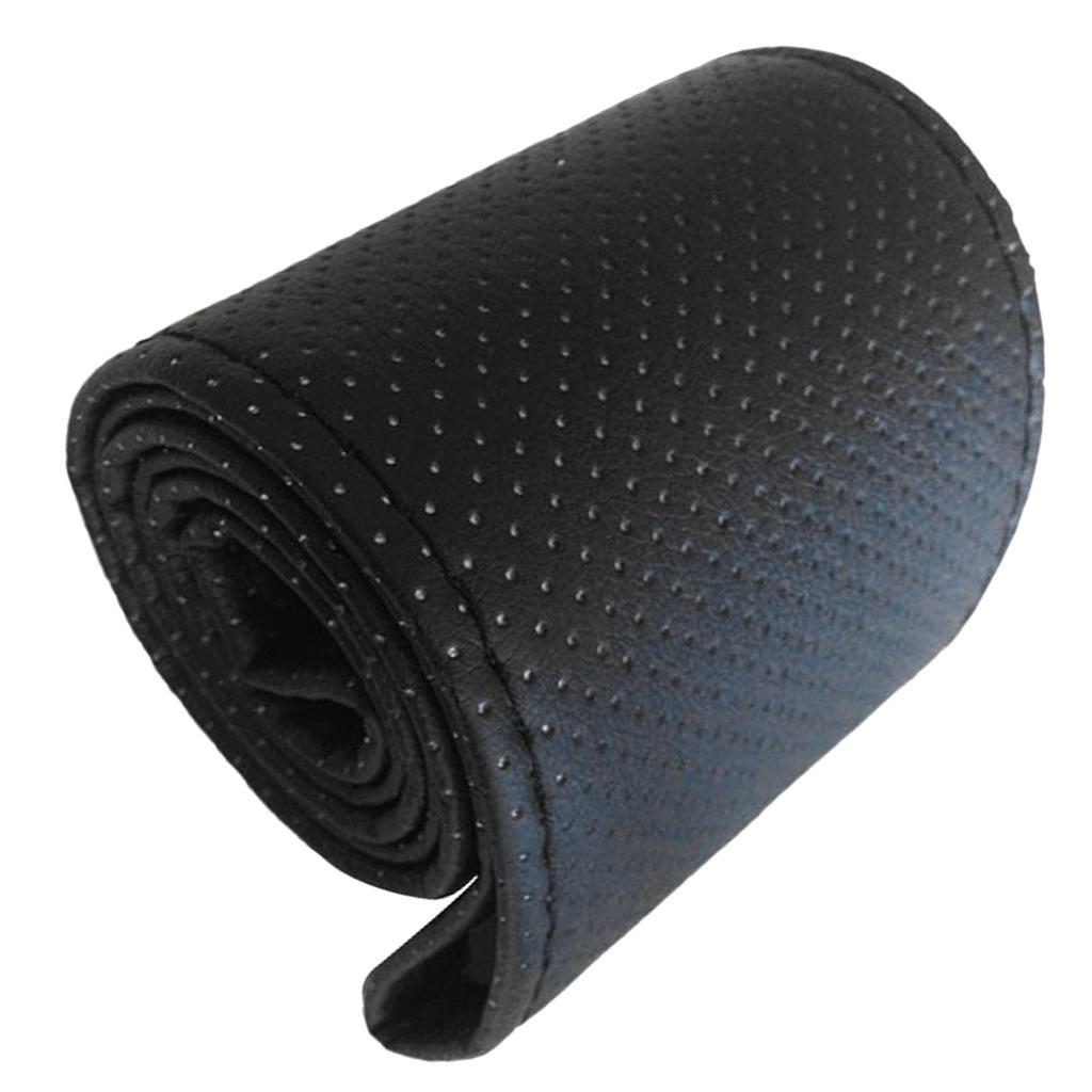 Universal Car Steering Wheel Cover Hand Sewing Perforated Microfiber Leather Steering Wheel Cover for 38cm Diameter