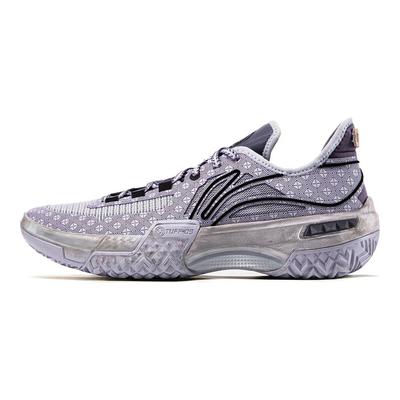 Li Ning Jiao Ao Print Ceramic Shock Absorption Non-Slip Wear-Resistant Lightweight Rebound Low-Top Basketball Shoes Men Sneaker Purple Black ABFU035-2