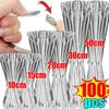 100Pcs Stainless Steel Cable Ties Metal Zip Ties Strap for Exhaust Wrap Multi-Purpose Heavy Duty Self-locking Fastening Ring