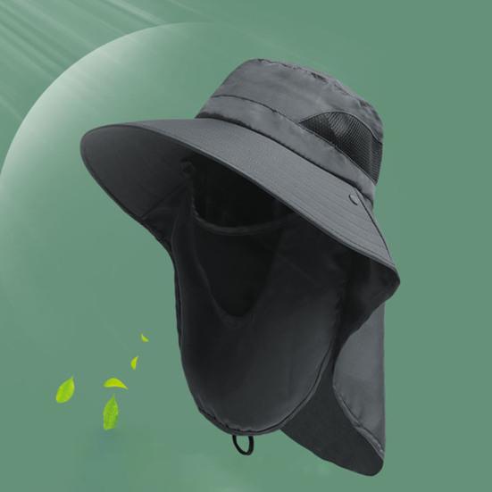 Outdoor Hat Scarf Breathable Neck Protective Wide Brim Unisex Anti-slip Full Protection Windproof Fixed Strap Fishing Camping Cycling Fisherman