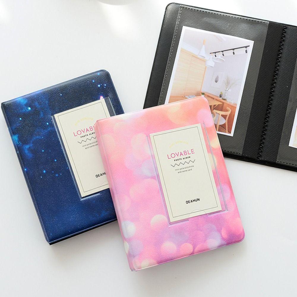 

Starry Sky Photo Album 3 Inch Card Binder Collect Portable Picture Case помаранчевий