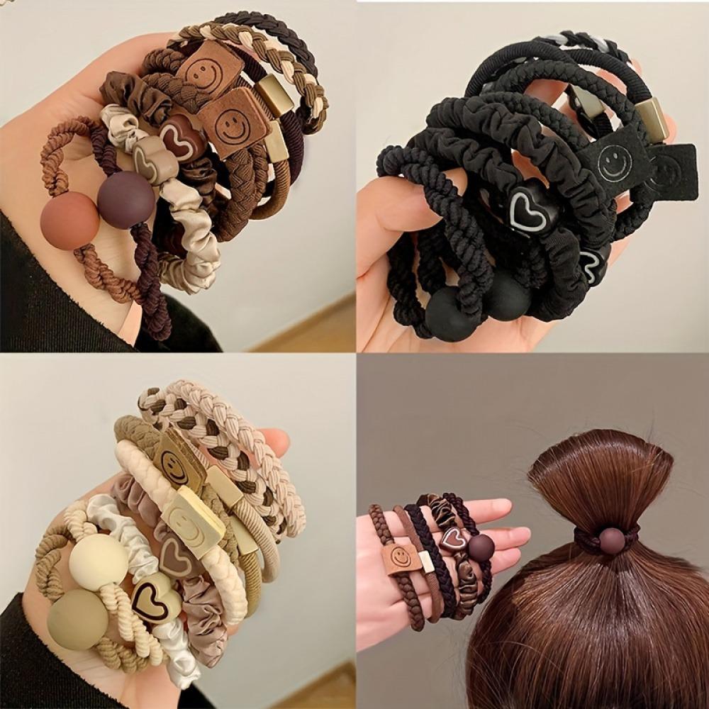 Set of 20 One Minimalist Fashion Hair Ring and Hair Bands-Cloth, Cute and Flexible Hair Bands, Valentine's Day Inspiration,