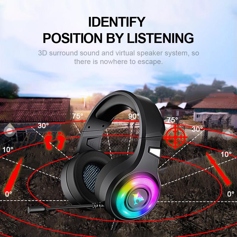 Colorful RGB Noise Cancelling Gaming Headphones For PC PS4 XBOX  7.1 Surround Sound Headset Gamer Helmet with Microphone