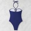 Traje de baño sexy de una pieza ajustado con cuello hueco