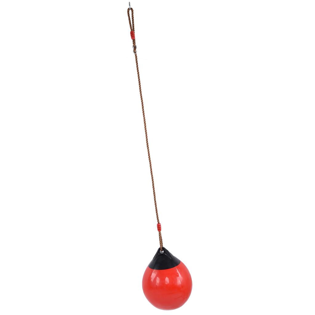 Asiento Columpio de Bola Inflable 29cm 11.4in Rojo Pequeño con Cadena de Cuerda para Colgar para Interior Exterior Jardín