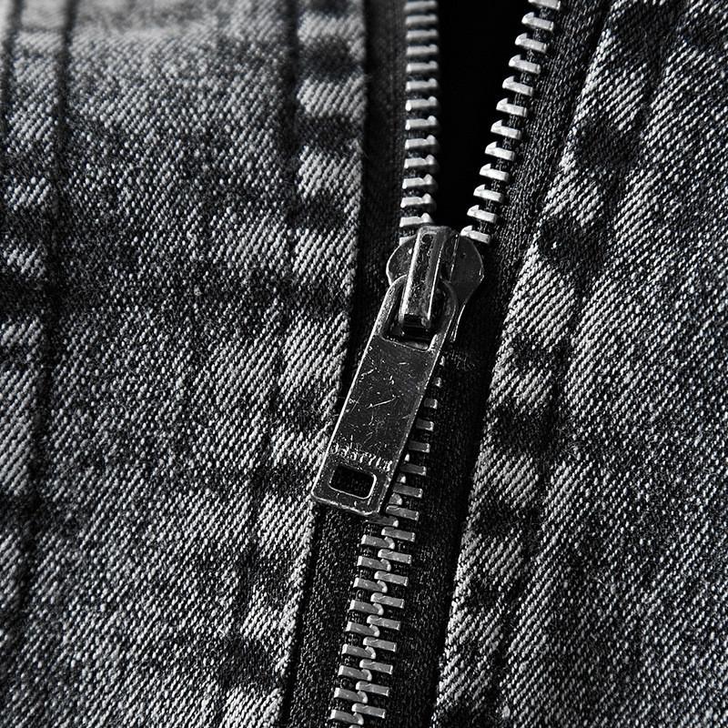 Jakke Herre Cotton Slim Herre Retro Denim Jakkeklær