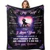 Romantic Message Vintage Love Letter Blanket Suitable for Wife from Husband - Soft Flannel Bedspread with 3D/Text Print All-Seaso