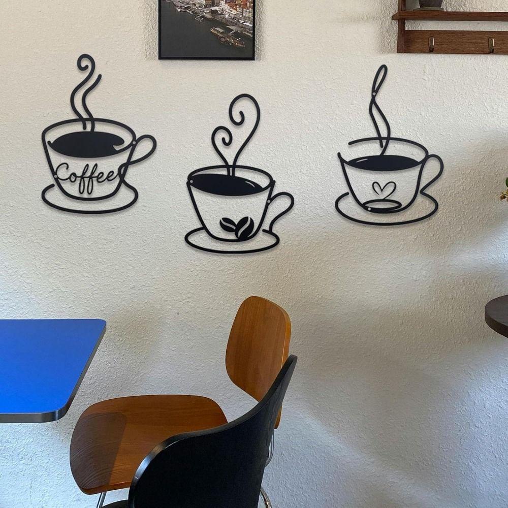 Wall Mounted Wall Hanging Decoration Coffee Cup Wall Iron Art  Home Interior