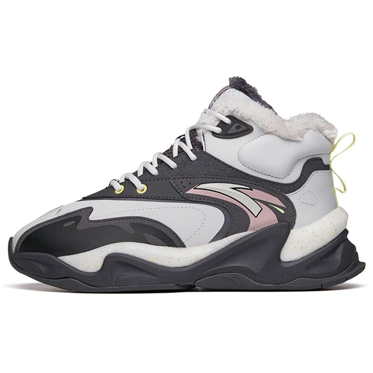 ANTA Retro Dad Shoes White Black Pink Fur Lined Men 112148933R-1 41