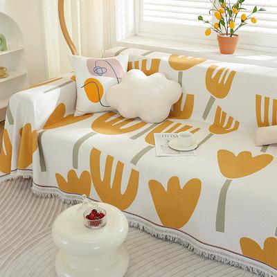 Waffle Printed Sofa Towel Nordic Ins Cover Cloth Full Cover Sofa Cushion Cover Cover Blanket Single Three People All Seasons