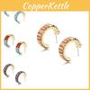 Vibrant Glass Gem Stud Earrings With Modern Geometric Shapes For Daily Wear