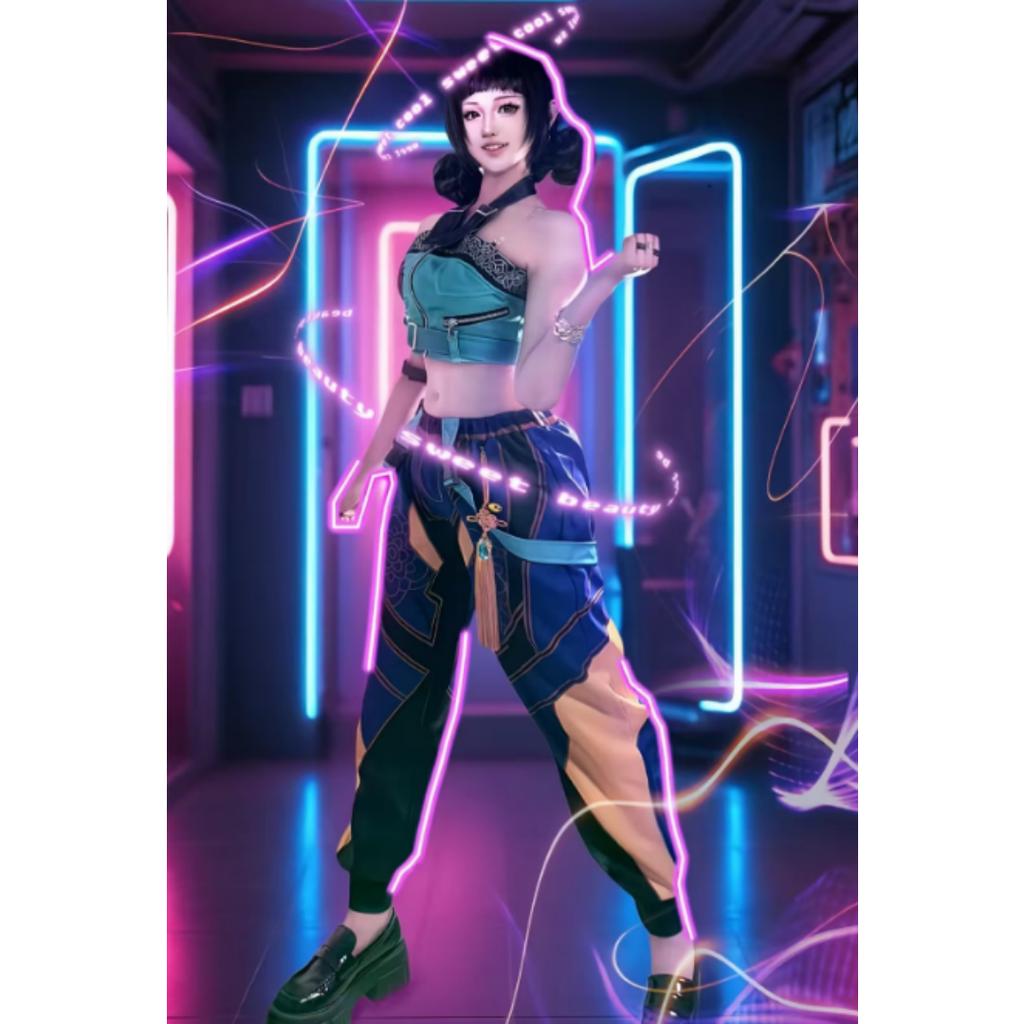 2025 Zoey Mira Rumi 3D Print Cosplay Costume Halloween Carnival K-Pop Hunters Girl Group Idol Role Play Dress Up Outfit