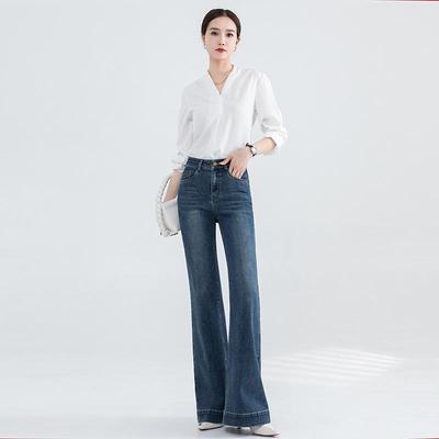Women's 2025 Spring/Summer High Waist Slimming Petite Micro-Flare Wide Leg Jeans