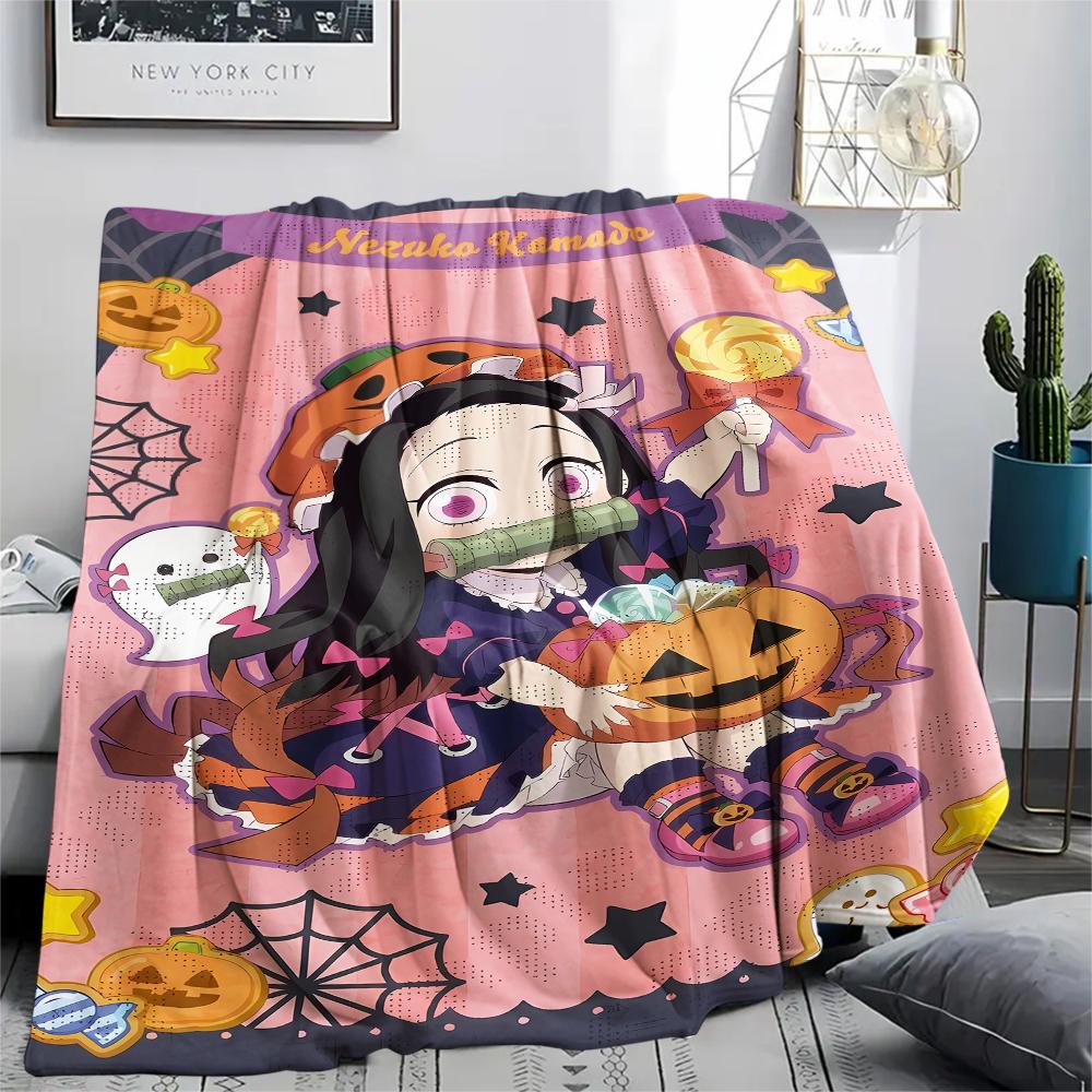 1pz Coperta in Flanella con Stampa Demon Slayer, Alta Qualità, Per Tutte le Stagioni, Decorazione per la Casa, Calore e Comfort, Perfetta per Regali di Natale